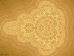 Math art design. A picture of the Mandelbrot set fractal in wood grain colours for a fine art print.