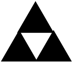 The first iteration of the first component of the attractor of a 4-vertex directed graph IFS, based on the Sierpiński triangle