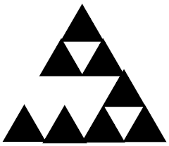 The second iteration of the first component of the attractor of a 4-vertex directed graph IFS, based on the Sierpiński triangle