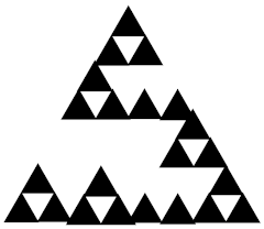 The third iteration of the first component of the attractor of a 4-vertex directed graph IFS, based on the Sierpiński triangle