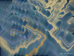 Sand Flow, abstract math art and design (blue and sand colours) for a fine art print, created using trigonometric functions.