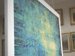 Fractal art. Canvas fine art print of the impressionistic fractal Light on a Lake, made with a directed graph IFS.