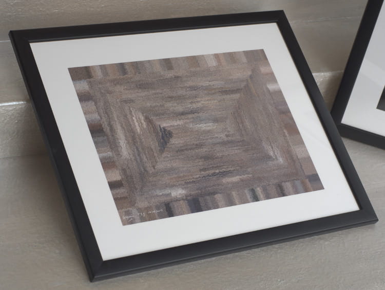 A fine art print of the picture Pebble Spiral 1, math art and design created using trigonometric functions and polynomials.