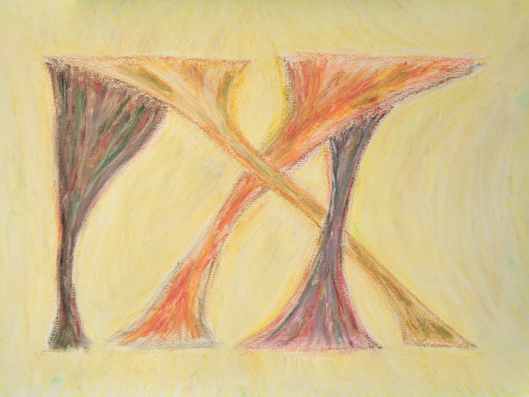 Oil pastel drawing used for the picture Iteration.