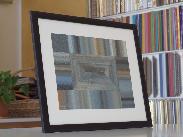 A fine art print of the picture Pebble Spiral 2, abstract math art created using trigonometric functions and polynomials.